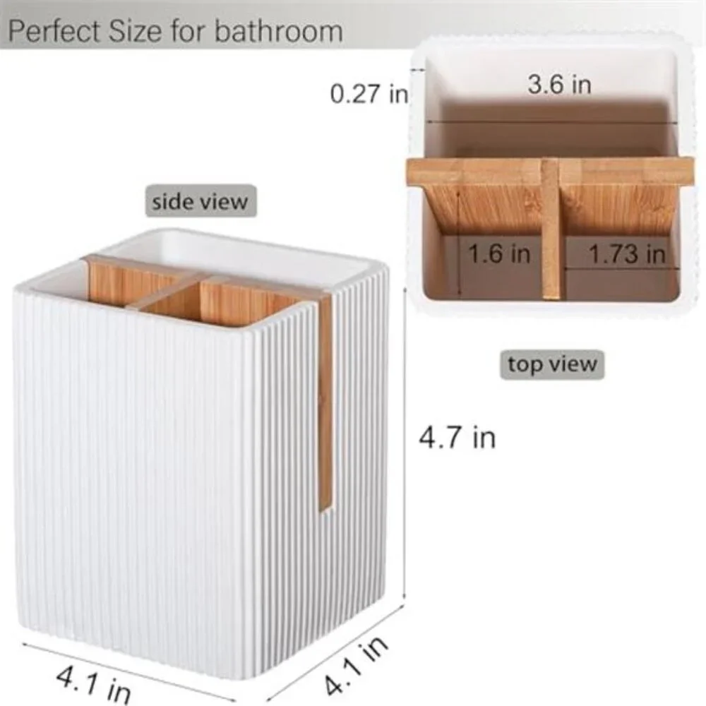 Toothbrush Holder 3 Slots Bathroom Countertop Organizer Electric Toothpaste Stan
